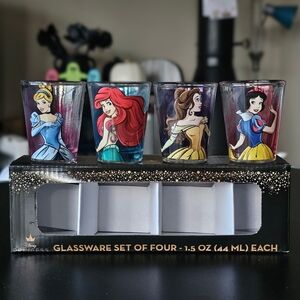 Disney Princess Set of Four Shot Glasses Little Mermaid Cinderella